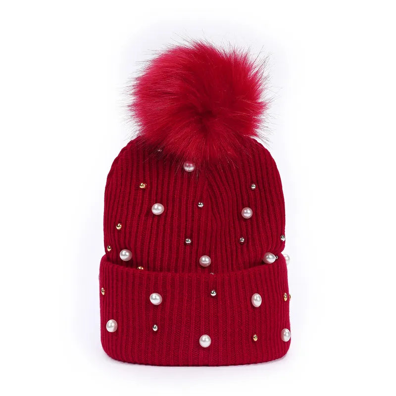 Pearl Pom Beanie