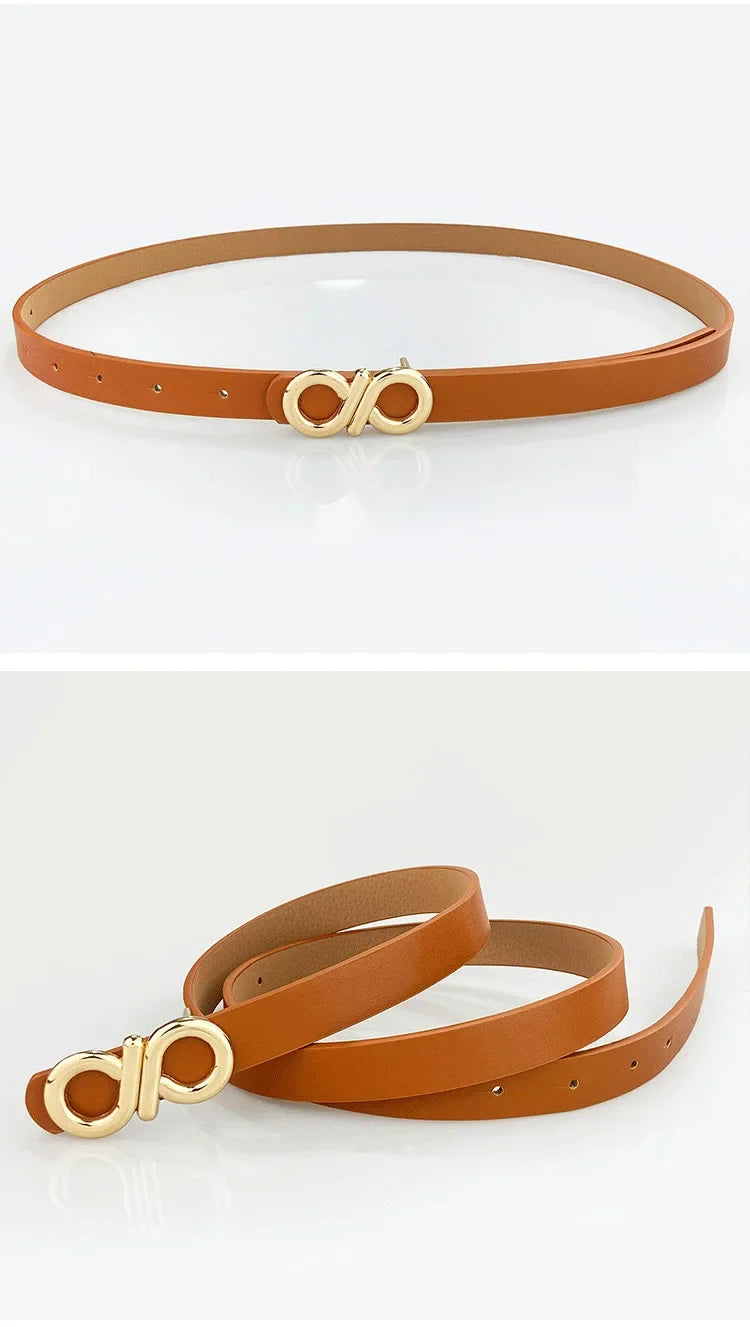 Fashionable Ladies Thin Belt Decorative Dress Waist Belt High Quality Pu Material New Arrival Elegant Stylish Versatile Belt