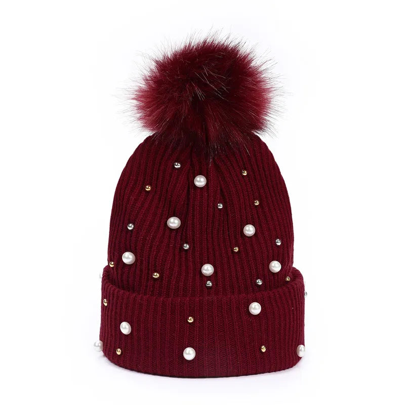 Pearl Pom Beanie