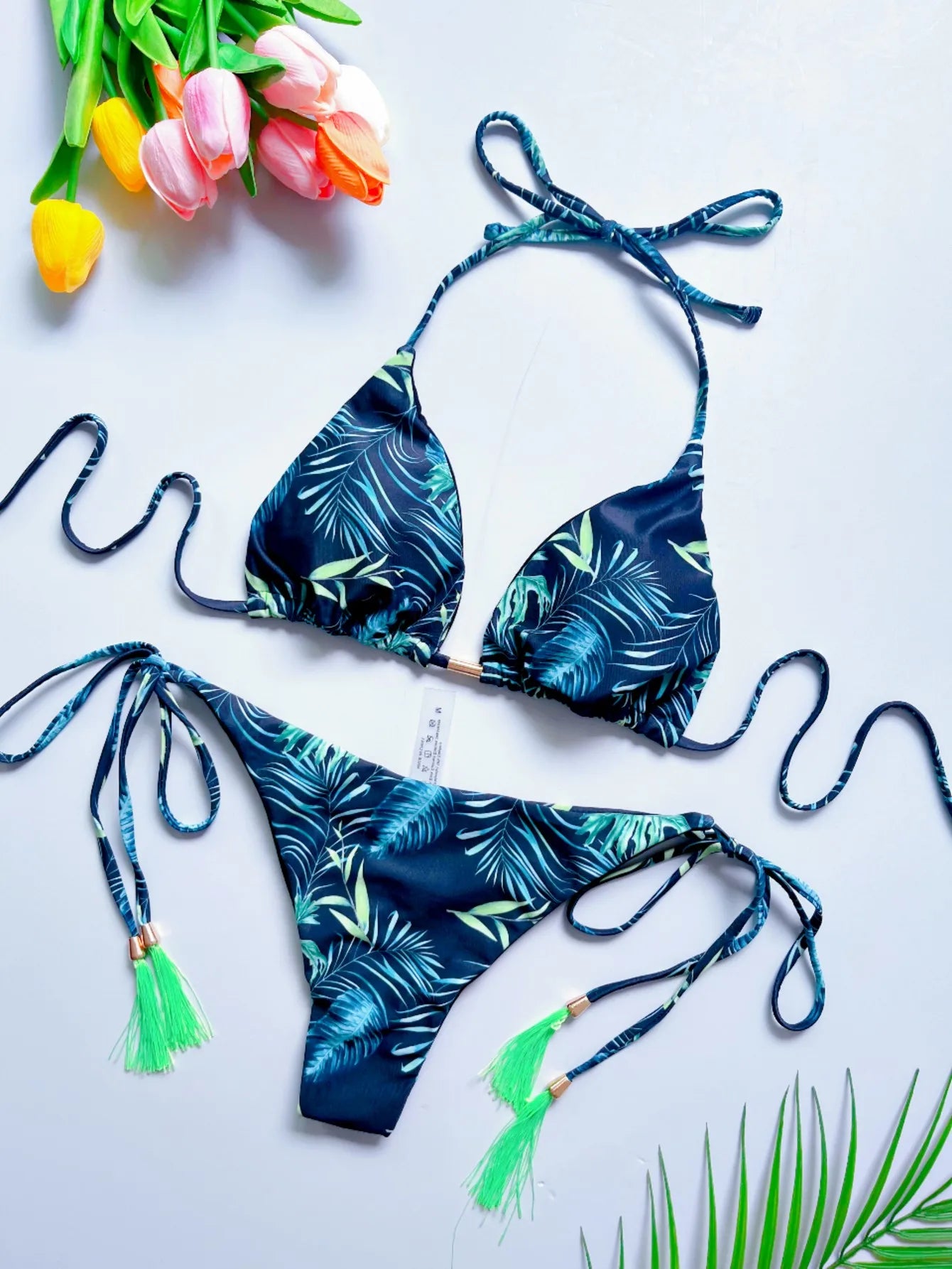 RUOTONSEPT New Sexy Print Bandage Bikini Set Women's Swimsuit Two-piece Triangle Halter Swimwear Bathing Suit Brazilian Biquinis