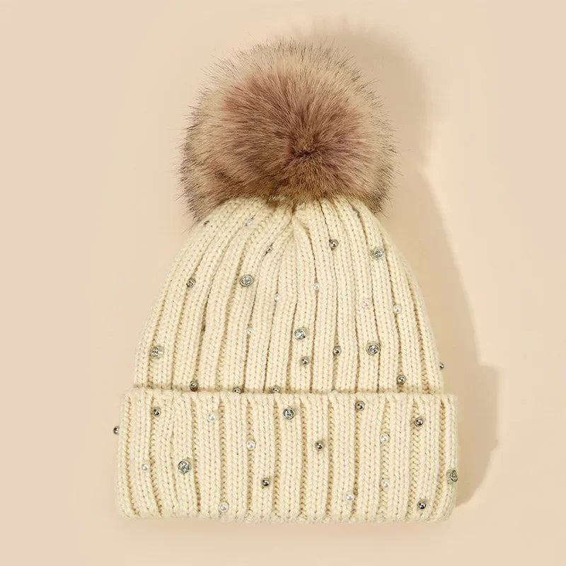 Fiora Sparkly Winter Pom Hat