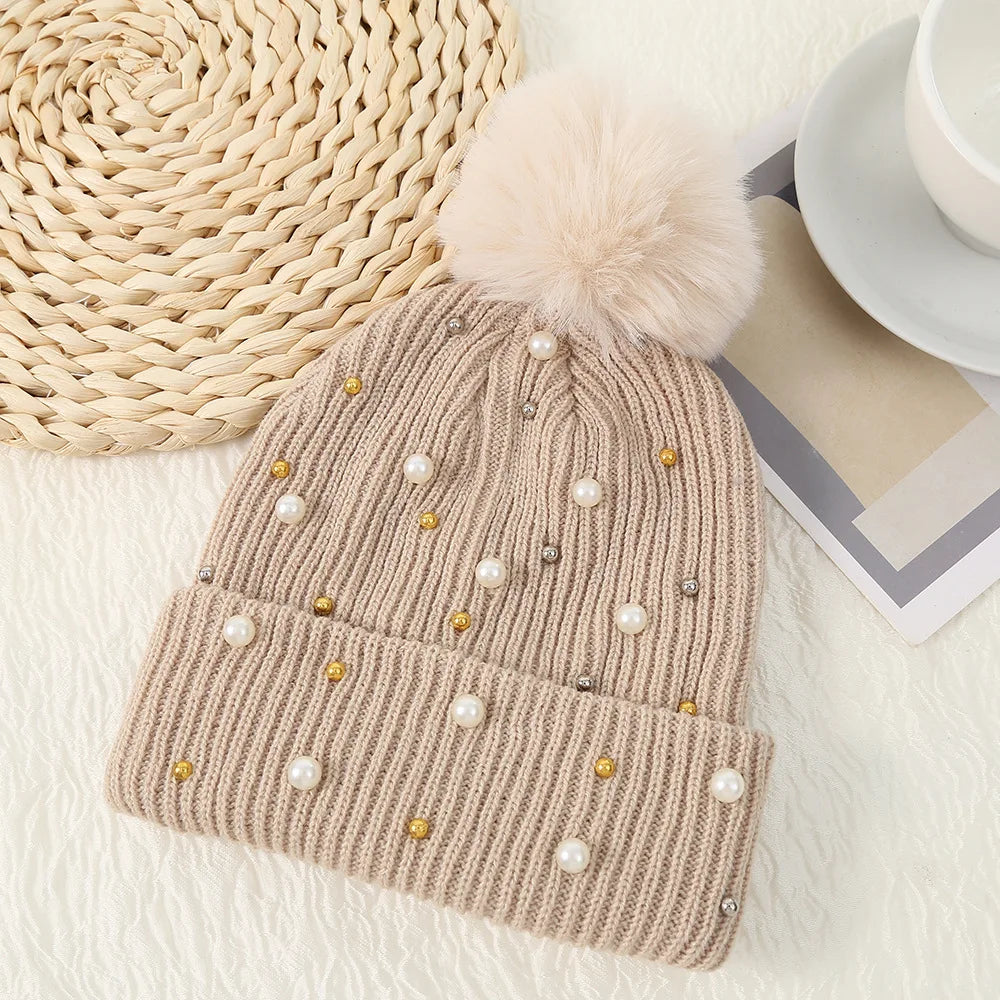 Pearl Pom Beanie