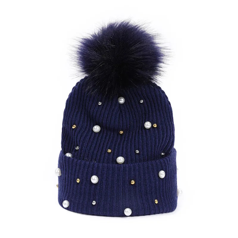 Pearl Pom Beanie
