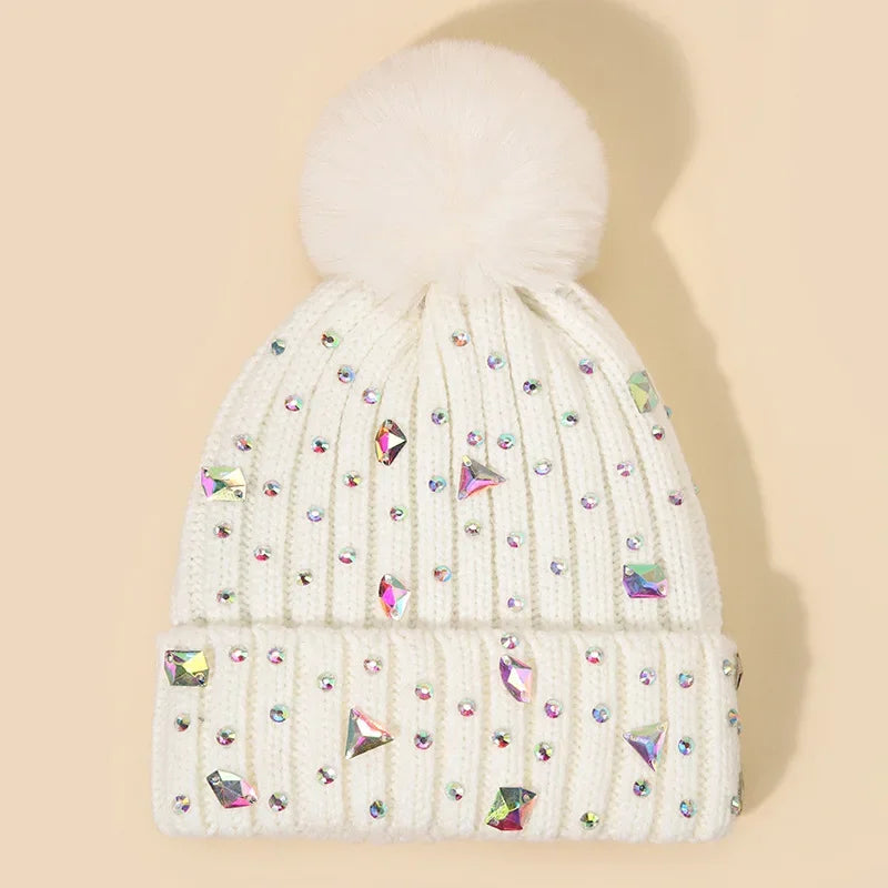 Fiora Sparkly Winter Pom Hat