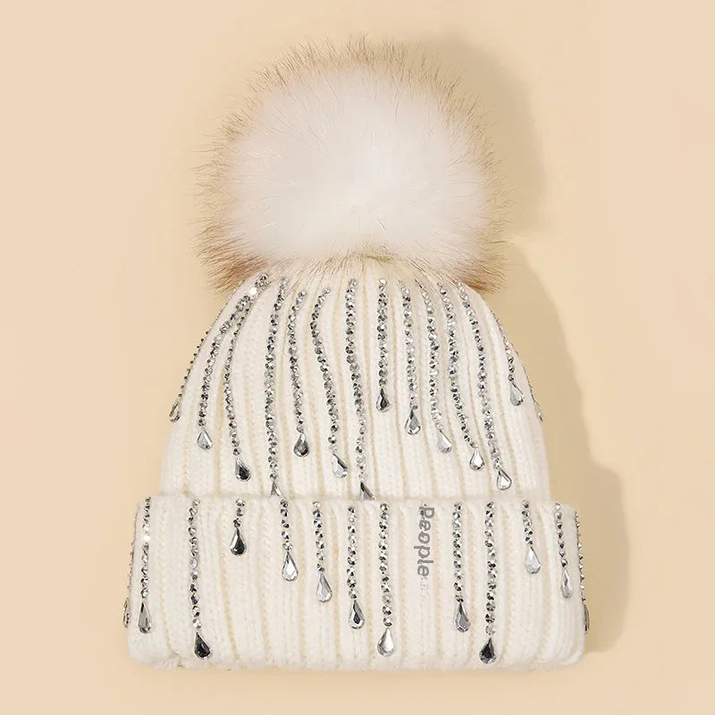Fiora Sparkly Winter Pom Hat