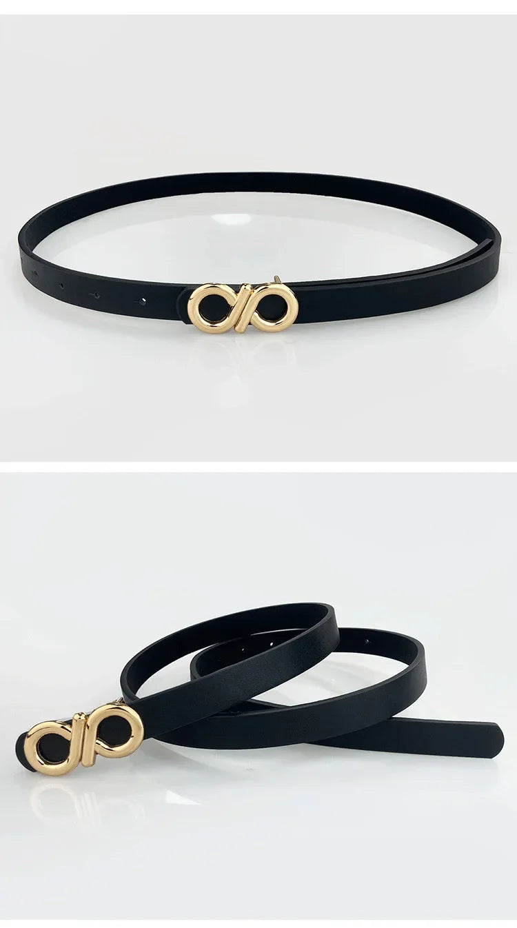 Fashionable Ladies Thin Belt Decorative Dress Waist Belt High Quality Pu Material New Arrival Elegant Stylish Versatile Belt