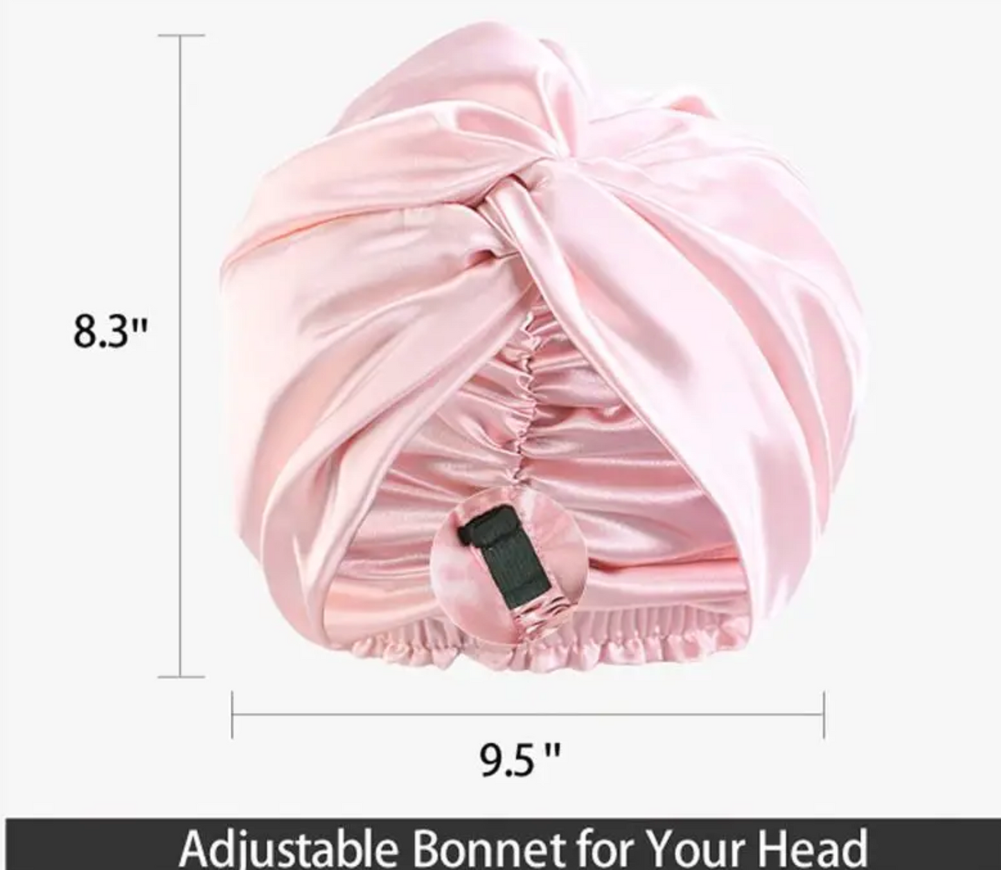 Double-layer Green Satin Sleep Cap Soft Adjustable Elastic Hair Wrap, Satin Bonnet