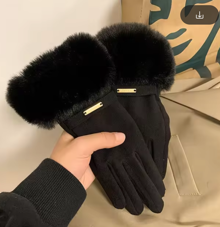 Alessia Women Gloves Autumn Winter Furry Warm Mitts