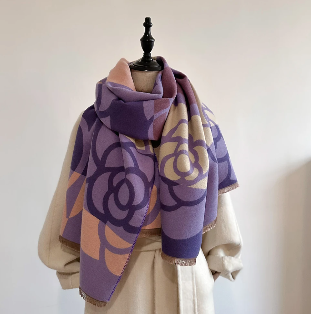 Cosy Wrap Scarf Shawl in Purple