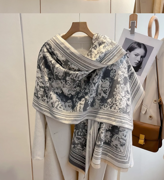 Naomi Wrap Scarf Shawl in Grey