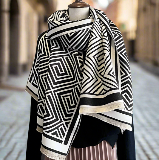 Alia Wrap Scarf Shawl in Black