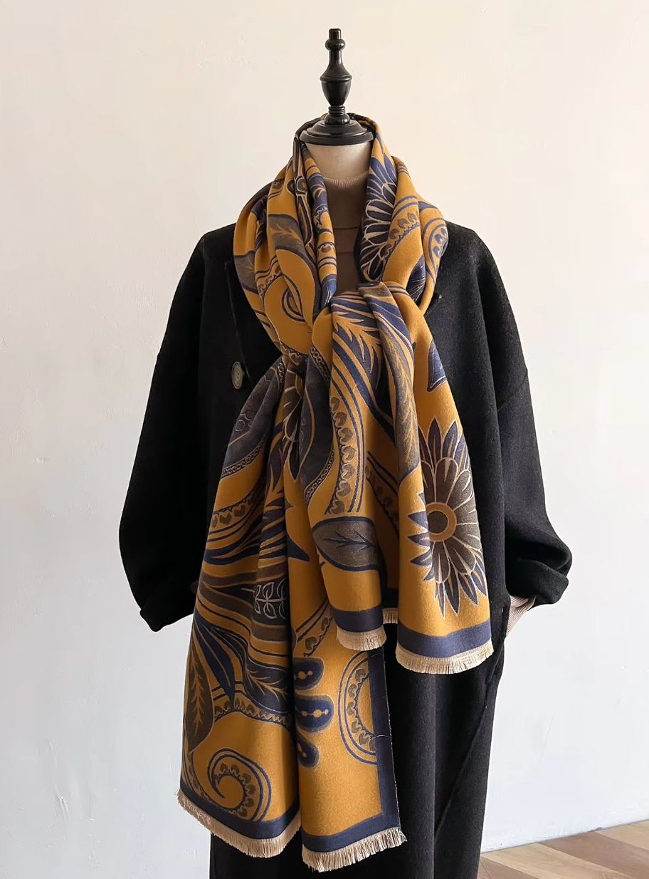 Kyra Wrap Scarf Shawl in Yellow