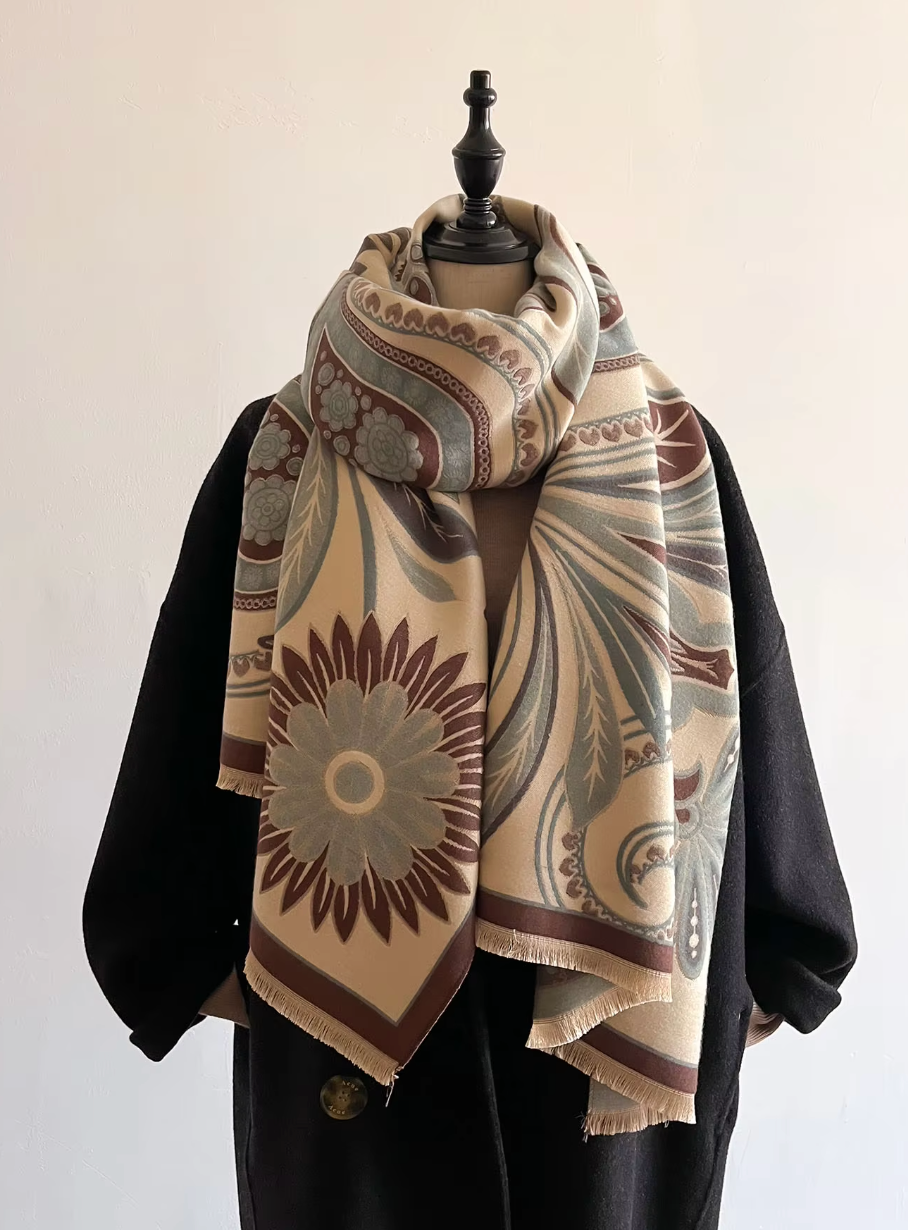 Kyra Wrap Scarf Shawl in Beige