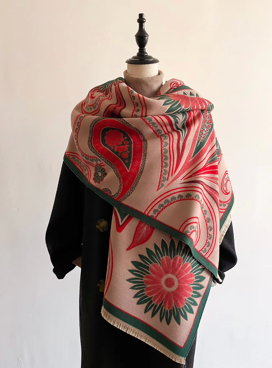 Kyra Wrap Scarf Shawl in Red