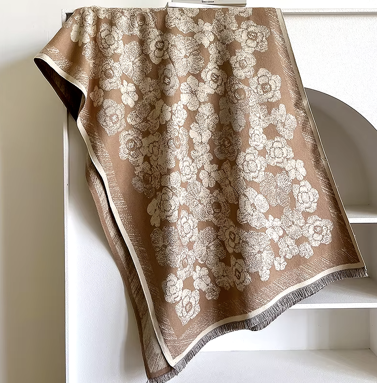 Talie Winter Scarf Shawl in Light Brown