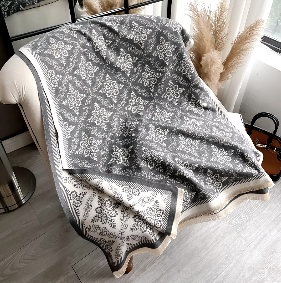 Darcy Winter Scarf Shawl in Grey