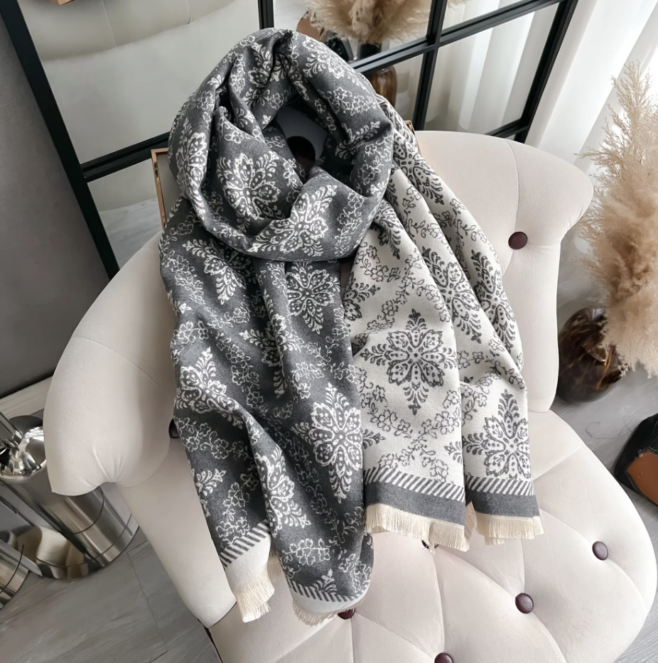 Darcy Winter Scarf Shawl in Grey