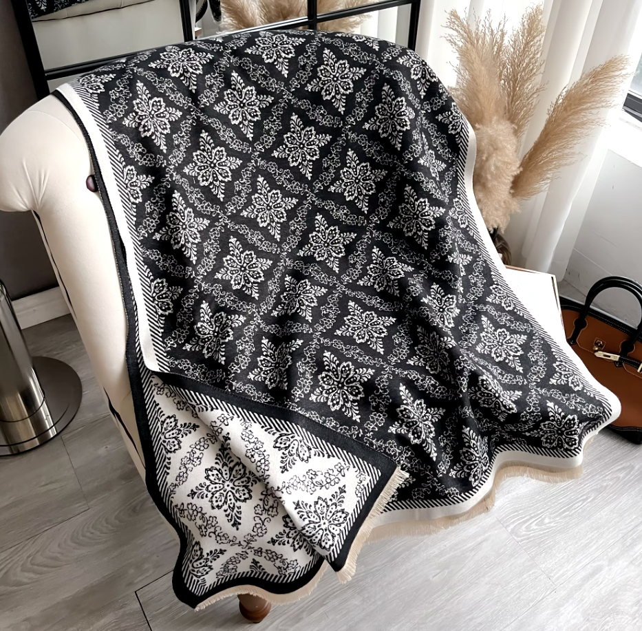 Darcy Winter Scarf Shawl in Black