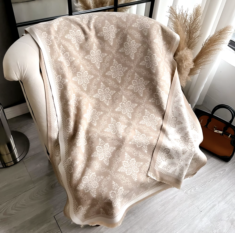 Darcy Winter Scarf Shawl in Beige