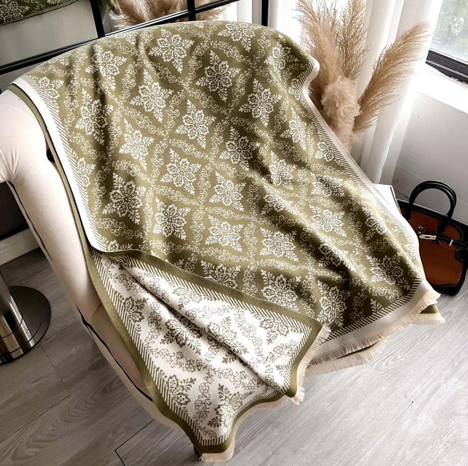 Darcy Winter Scarf Shawl in Green