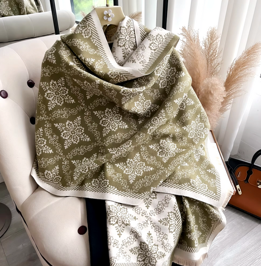 Darcy Winter Scarf Shawl in Green