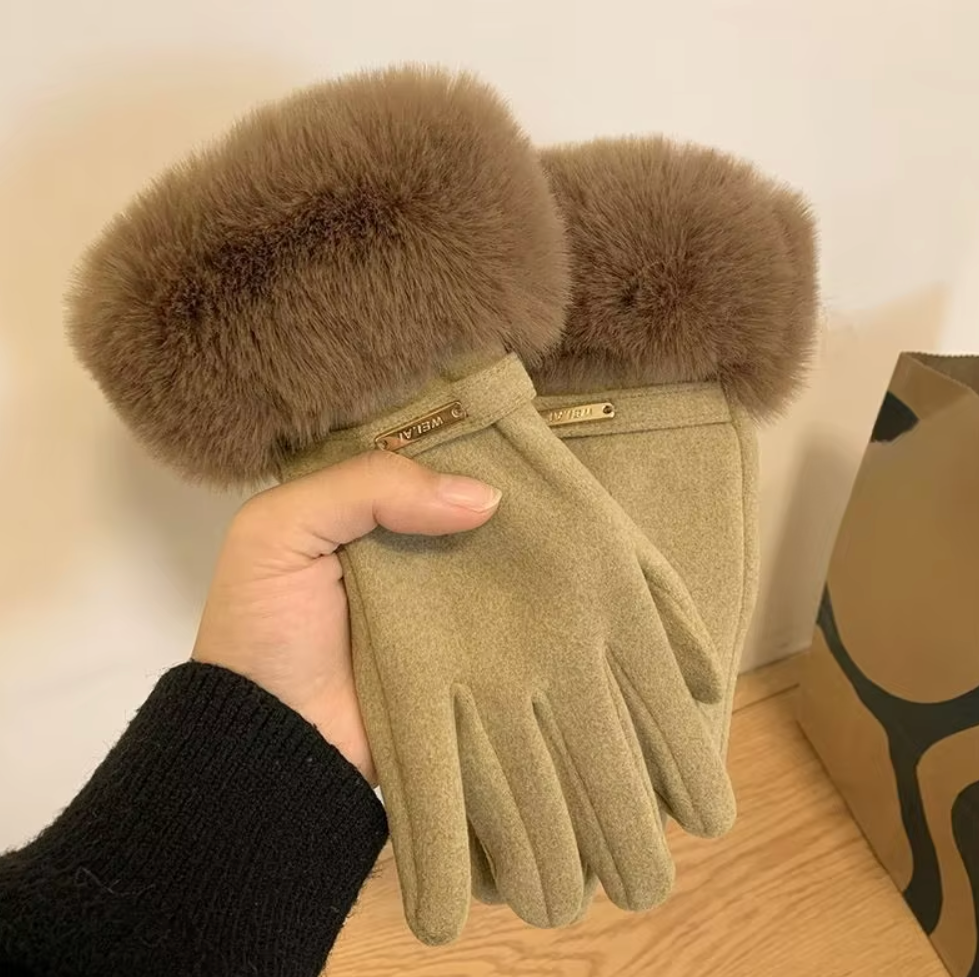 Alessia Women Gloves Autumn Winter Furry Warm Mitts