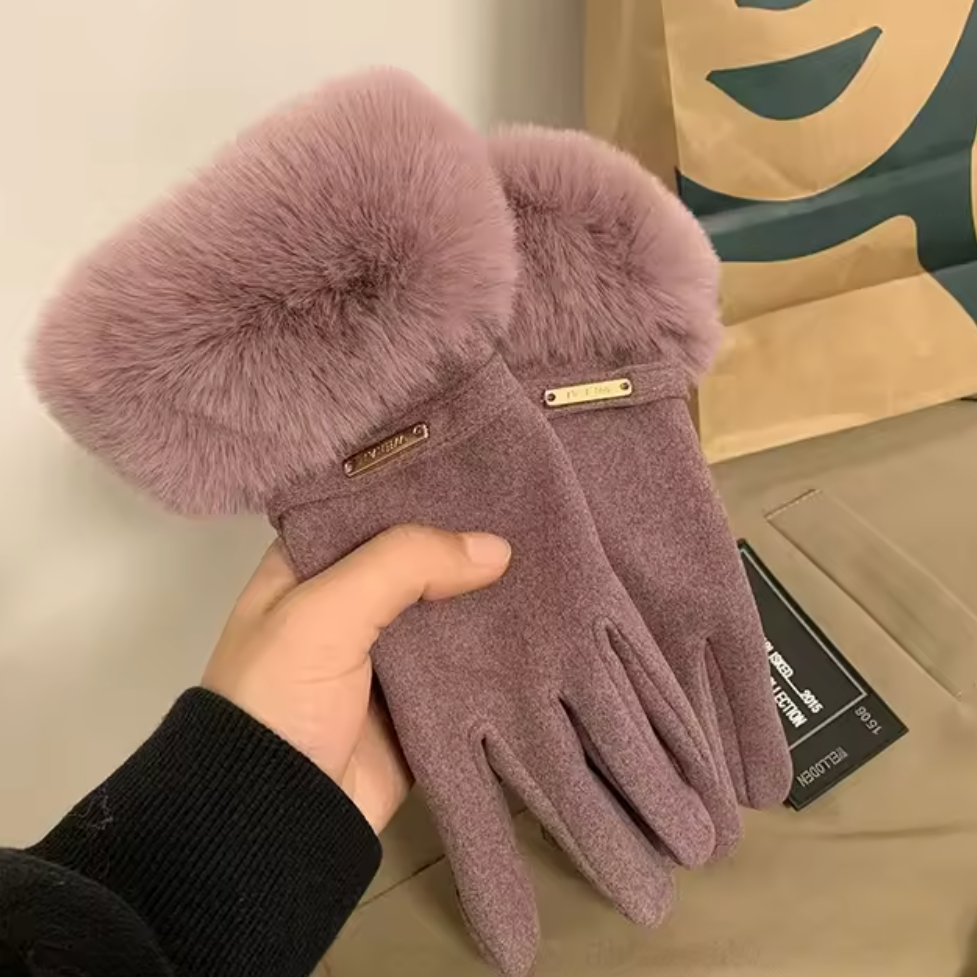 Alessia Women Gloves Autumn Winter Furry Warm Mitts