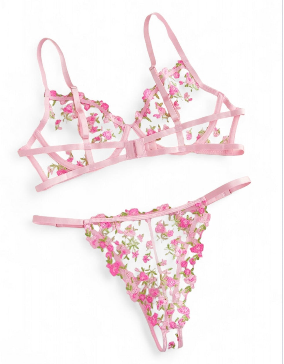 Petals in Bloom Lingerie Set in Pink