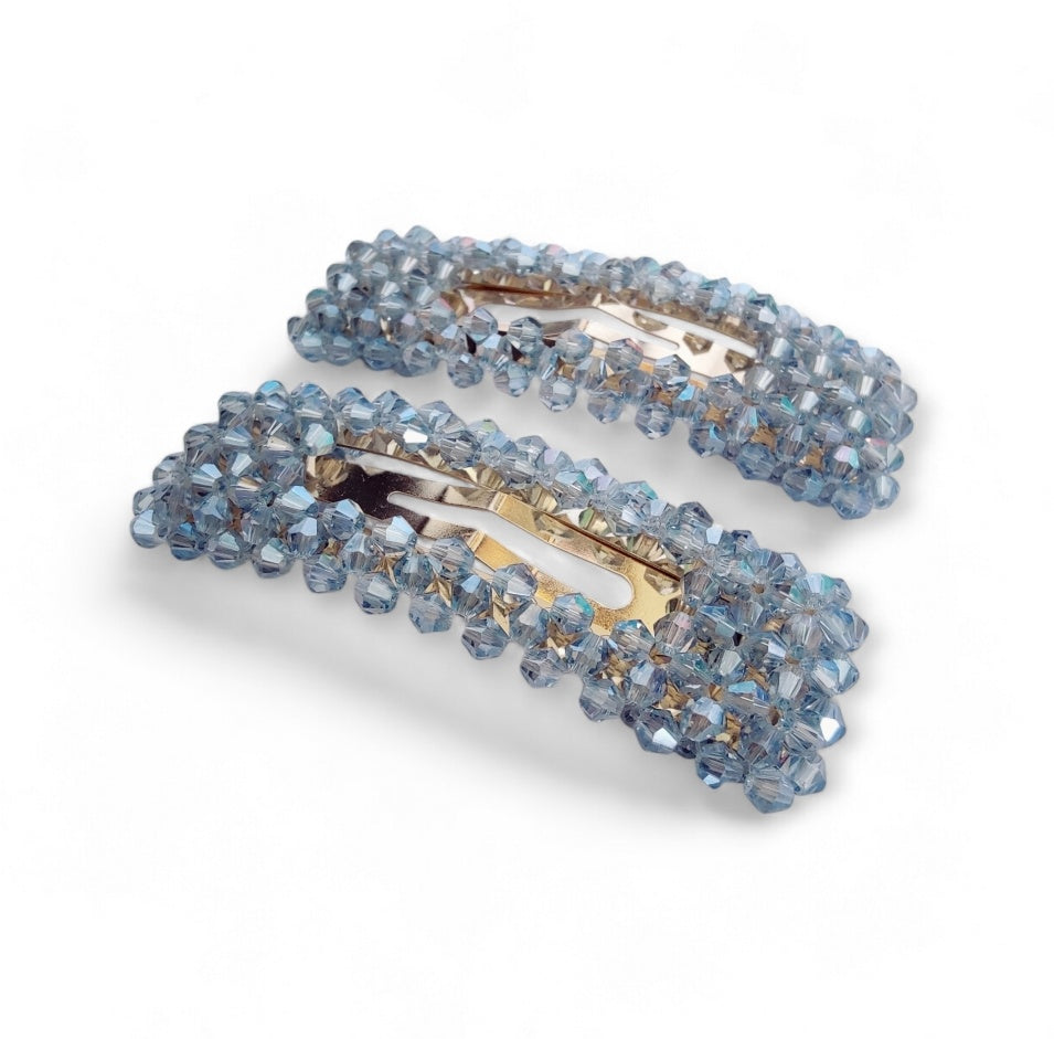 Alani Crystal Hair Clip in Blue