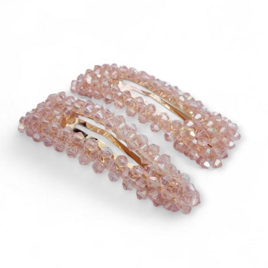 Alani Crystal Hair Clip in Pink