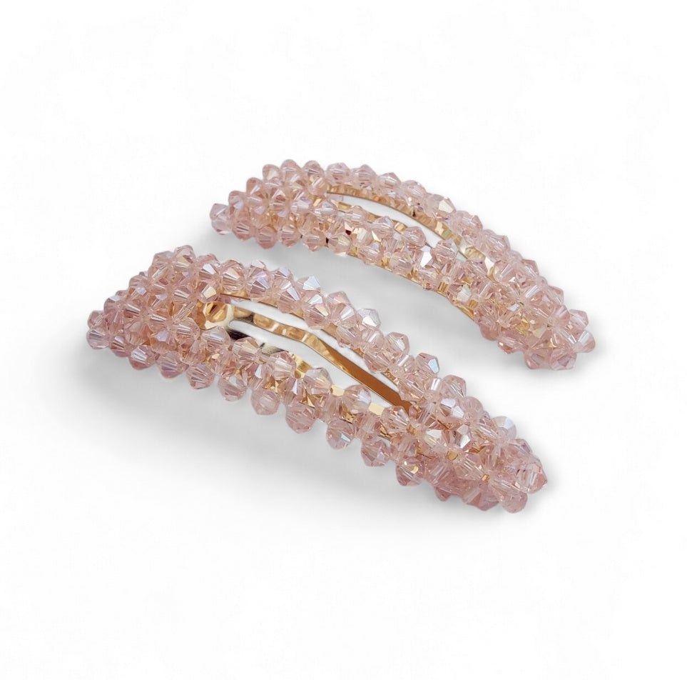 Alani Crystal Hair Clip in Pink