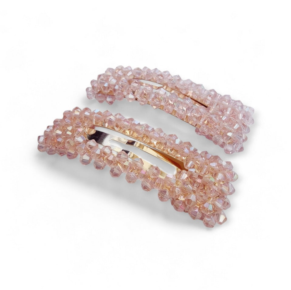 Alani Crystal Hair Clip in Pink