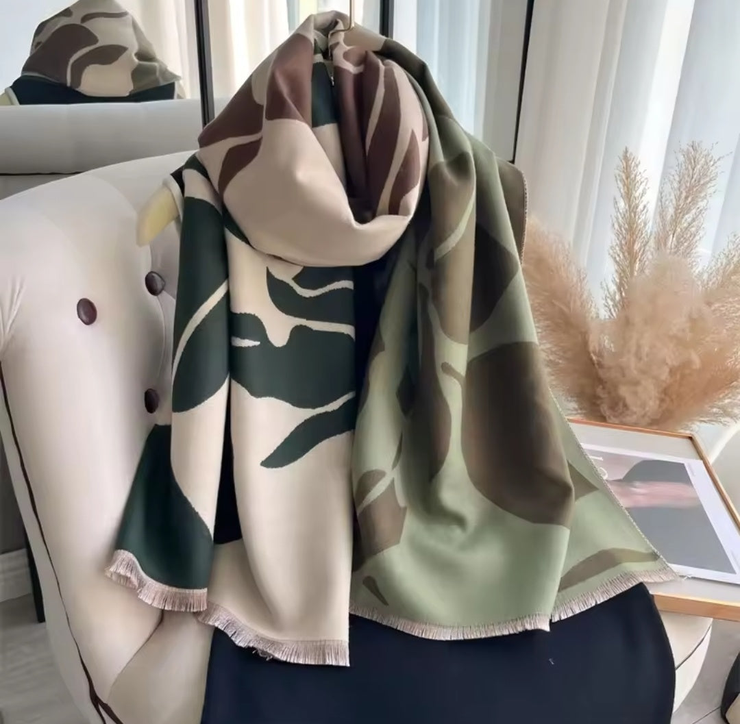 Zina Scarf Shawl in Dark Green