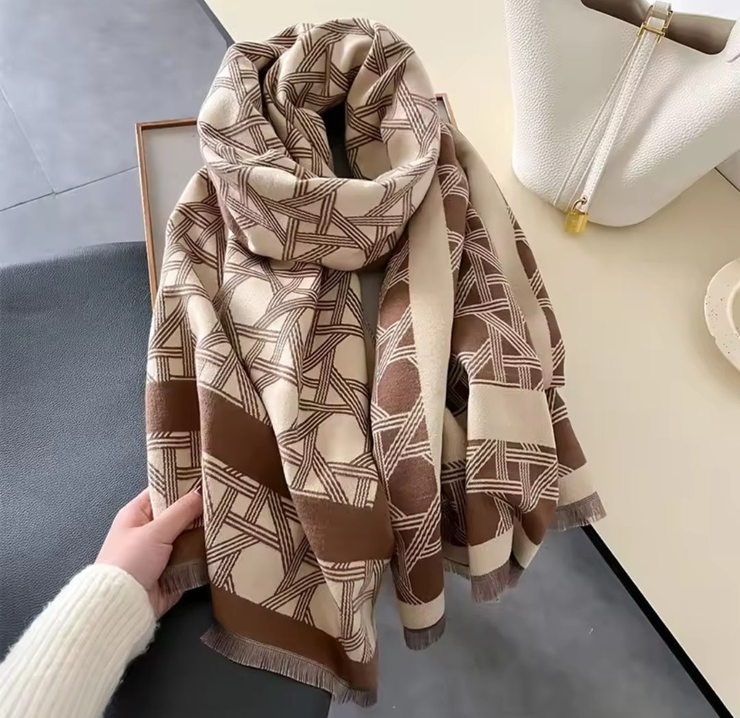 Leonie Scarf Shawl in Beige