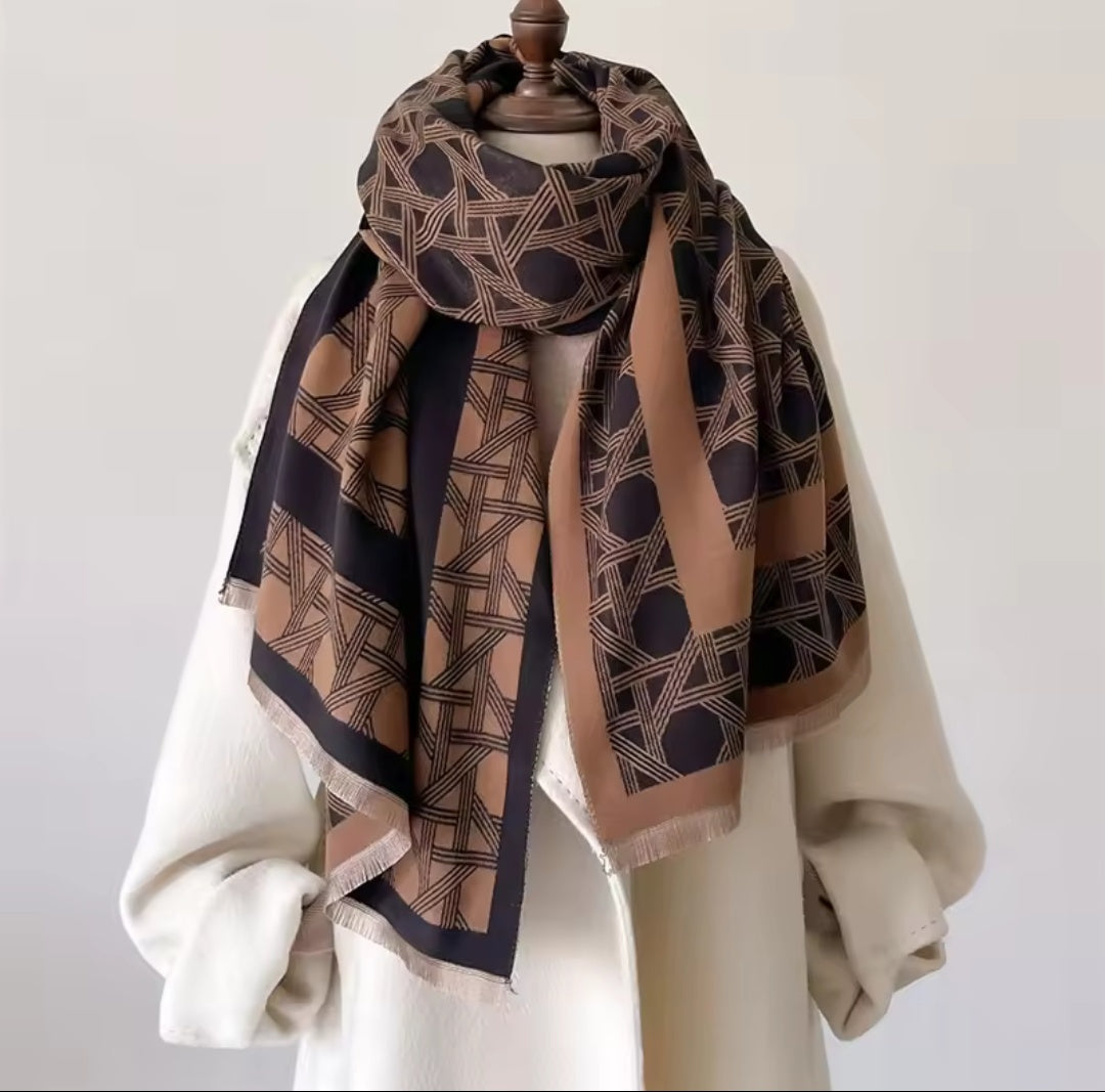 Leonie Scarf Shawl in Brown