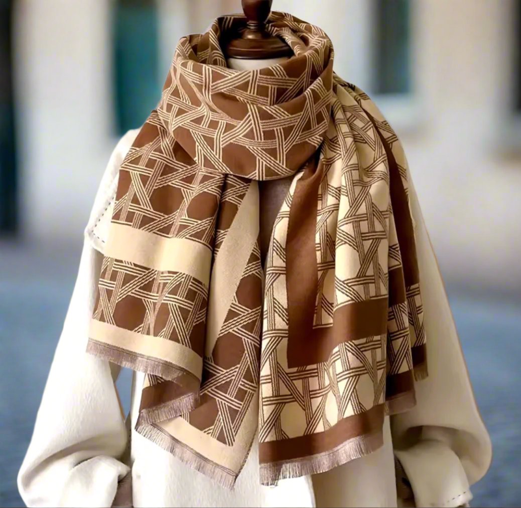 Leonie Scarf Shawl in Beige