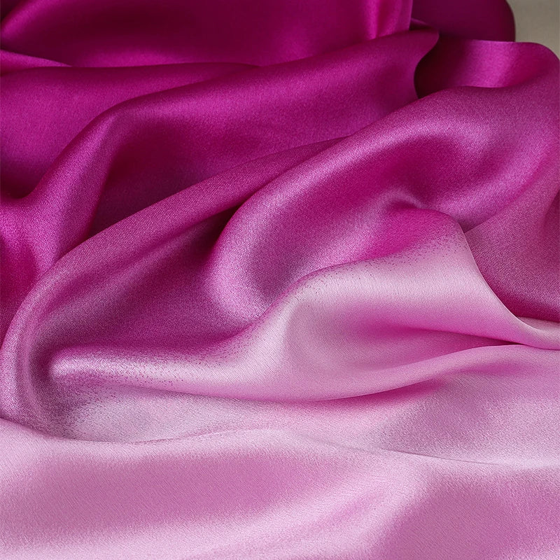 Luxury Gradient Silk Scarf Women Brand Solid Femme Shawls Wraps Bandana Head Foulard Fashion Lady Hijab Wedding Poncho 2023