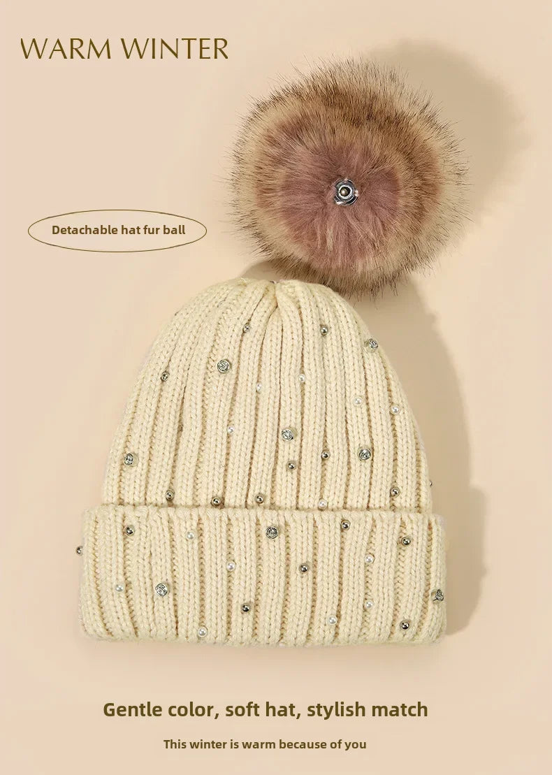 Fiora Sparkly Winter Pom Hat