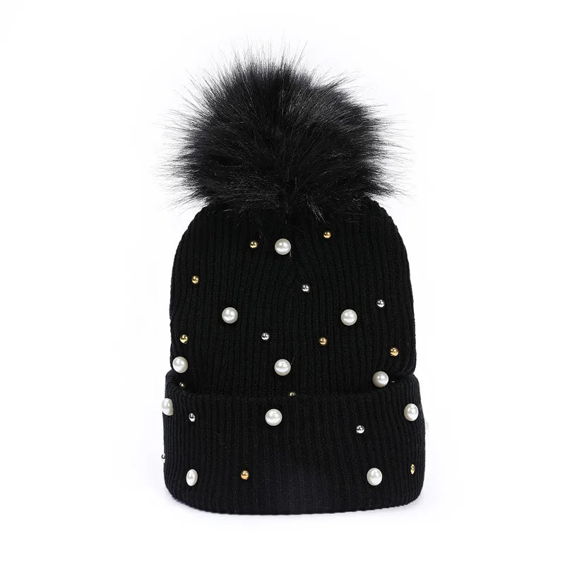Pearl Pom Beanie
