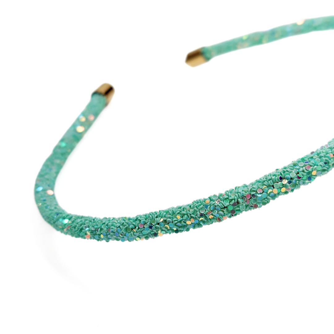 Rosa Crystal Embellished Hairband in Pastel Green