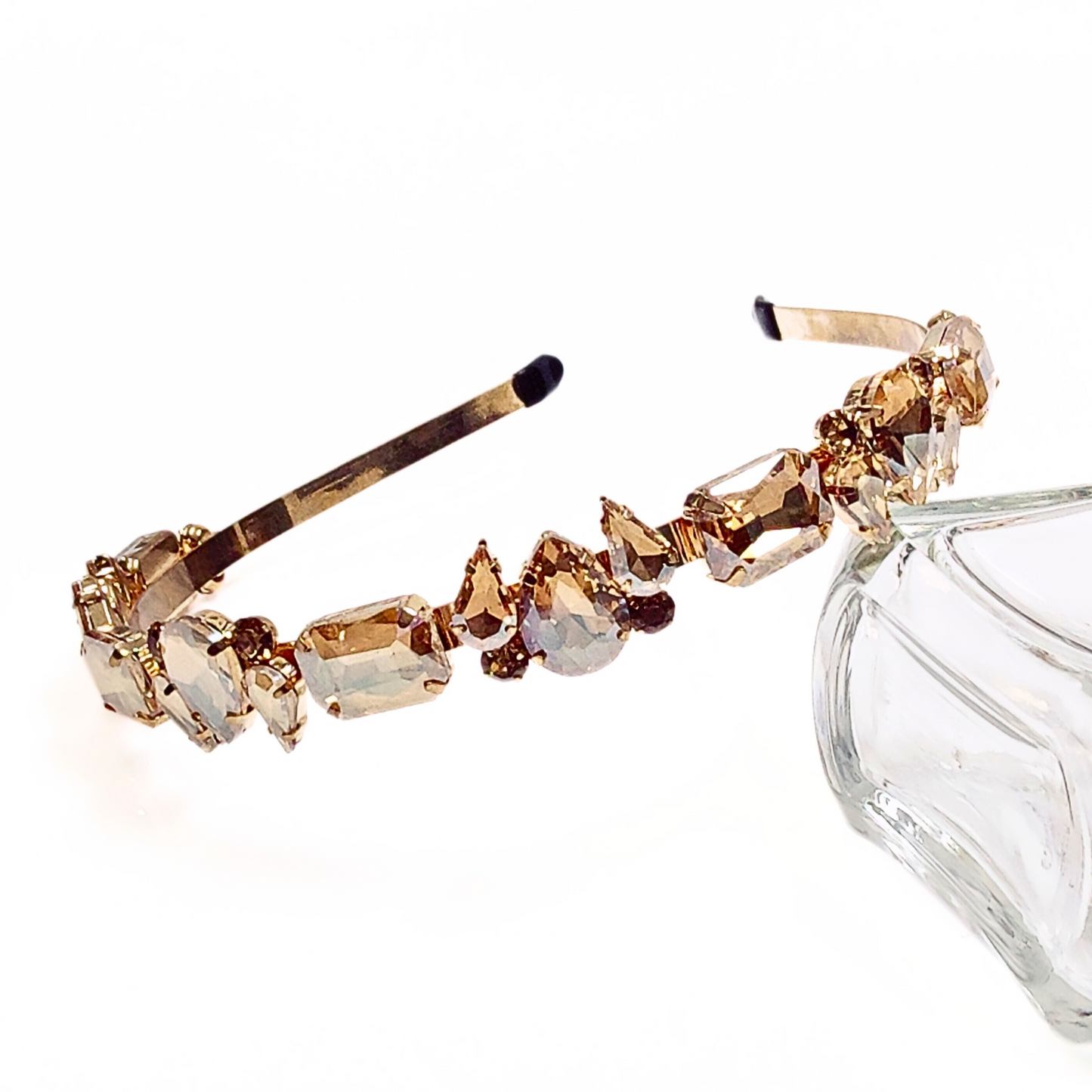 Solstice Crystal Hairband in Yellow Gold