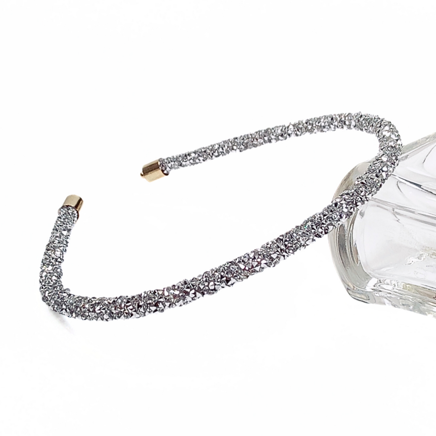 Rosa Crystal Embellished Hairband in Silver