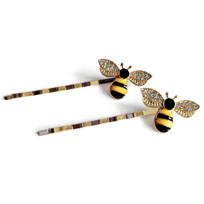 Bumble Bee Hair Slides in Yellow