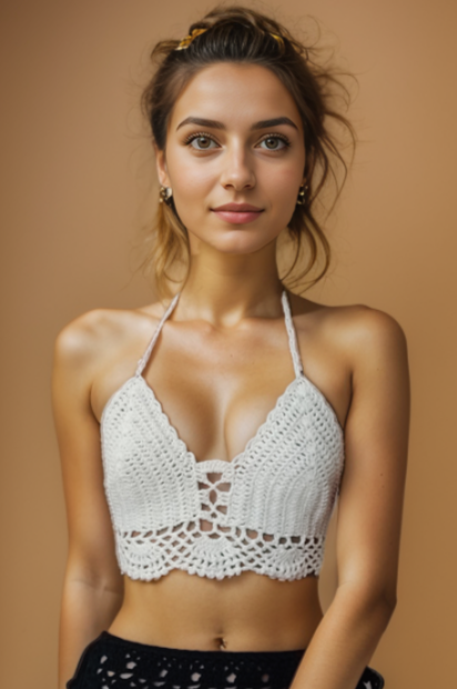 Zanna White Crochet Top