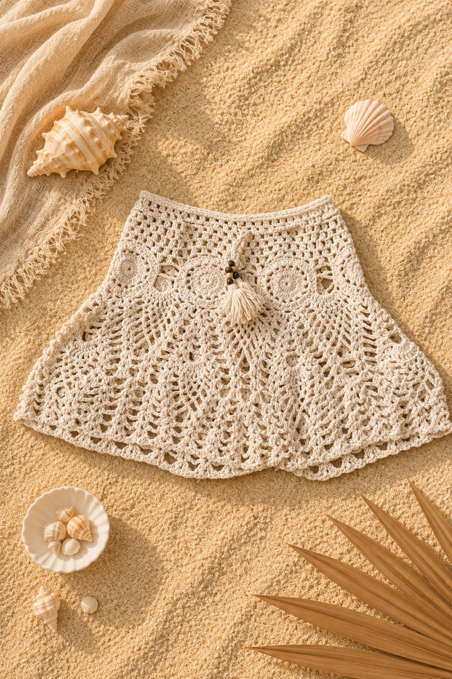 Faye Crochet Skirt in Sahara Sands