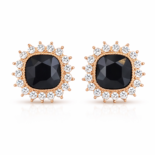 Mabel diamante studs in Black
