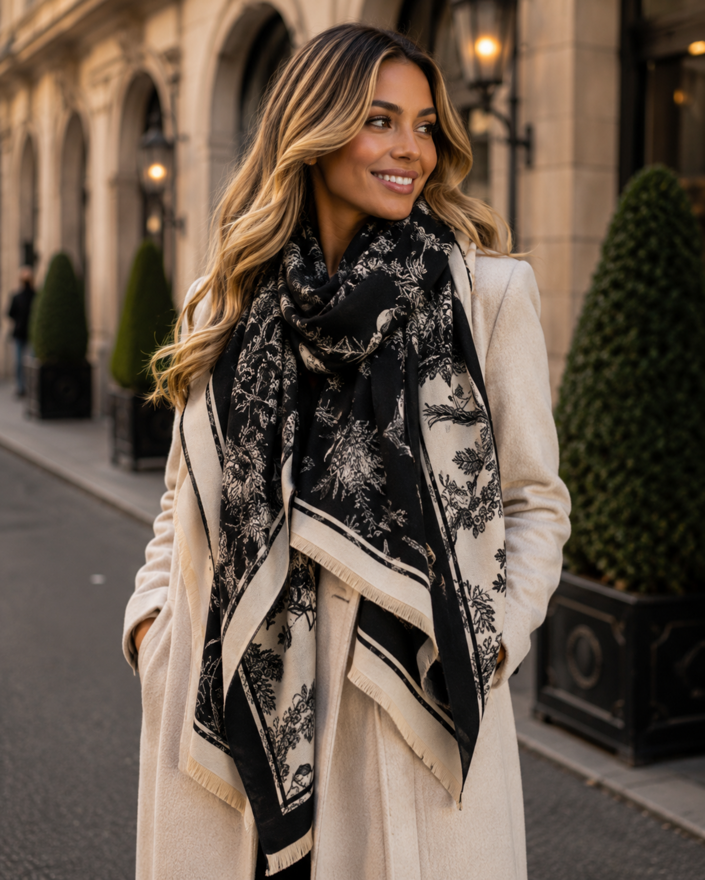 Isabel Scarf Shawl in Black