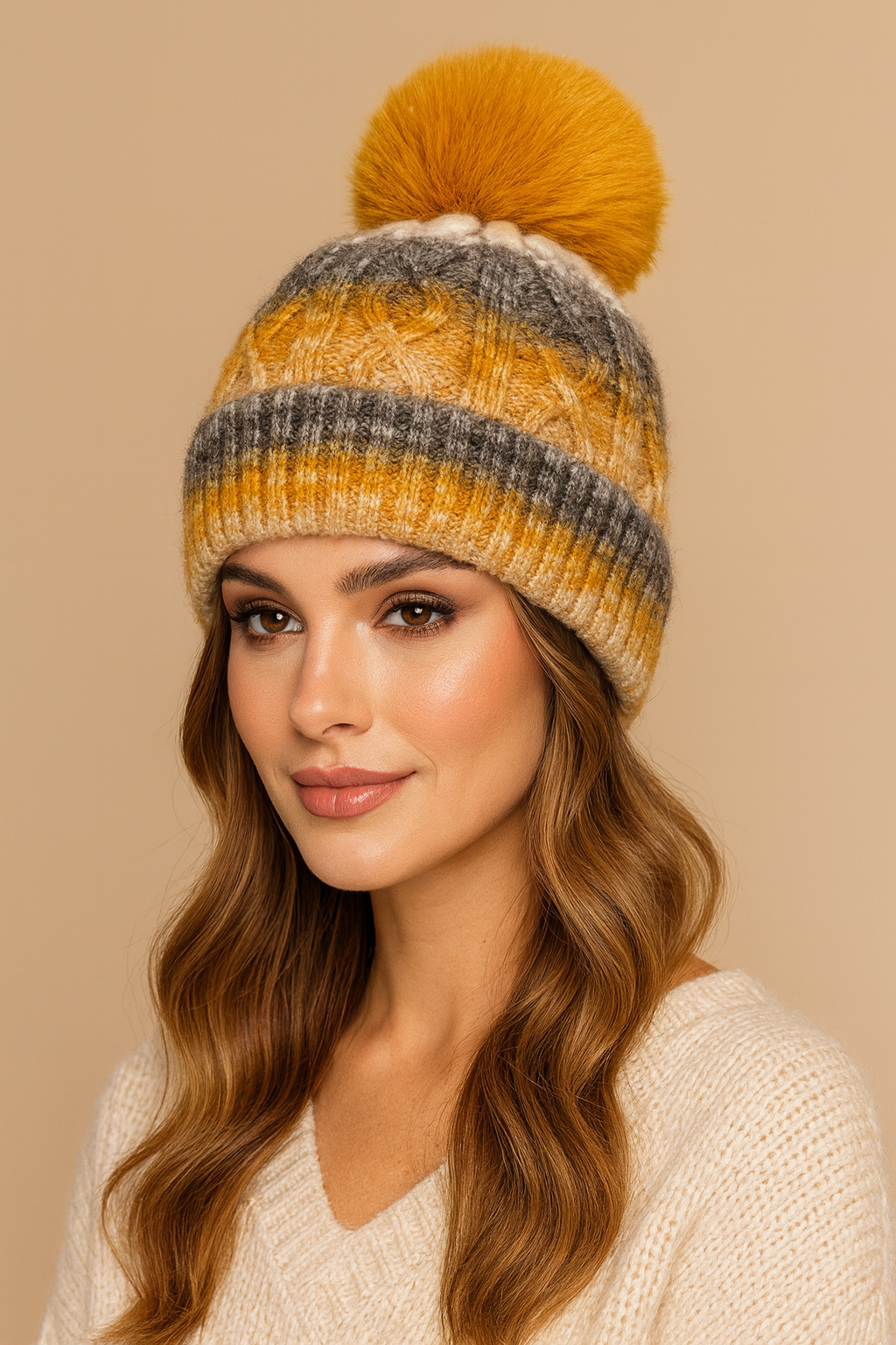 Arctic Luxe Pom Beanie