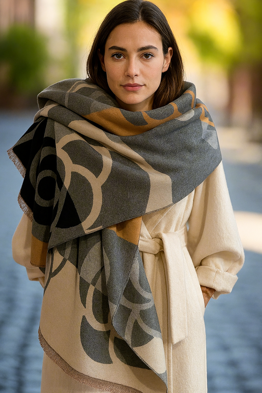Cosy Wrap Scarf Shawl in Grey