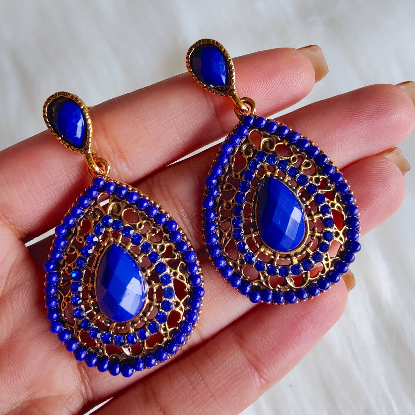 Melia Bohemian earrings in Midnight Blue